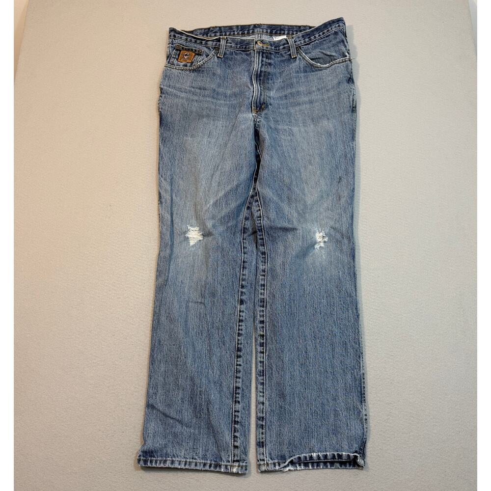 Cinch Bronze Label Jeans Men's 38x32 Blue Faded Denim Straight Western m90532002